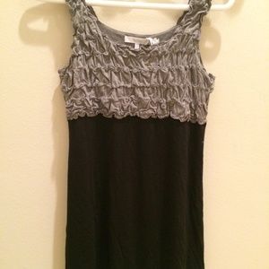 Grey/Black Smock Sleeveless Top SZ Med